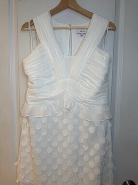 Reiss Georgia white mini dress, v neck, sleeveless, size 10, good condition